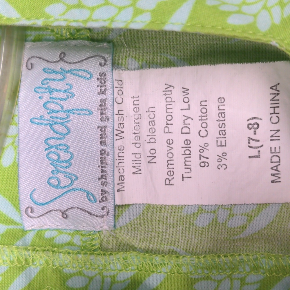 Serendipity Shrimp and Grits Green, Purple and Blue Scalloped Hem Dress Size 7-8 - Picture 6 of 12